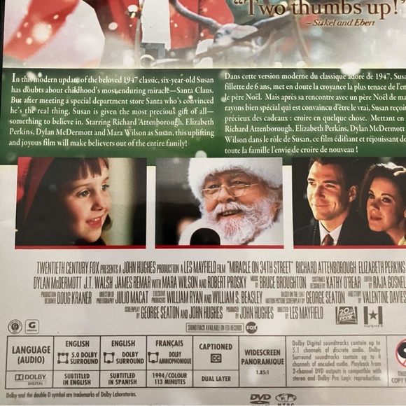 DVD Miracle on 34th Street Christmas DVD movie holiday season - Picture 4 of 6